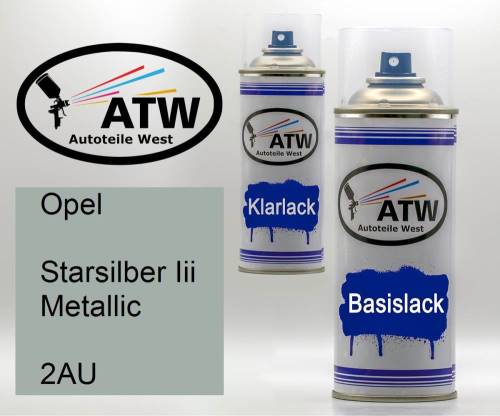 Opel, Starsilber Iii Metallic, 2AU: 400ml Sprühdose + 400ml Klarlack - Set, von ATW Autoteile West.